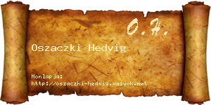 Oszaczki Hedvig névjegykártya